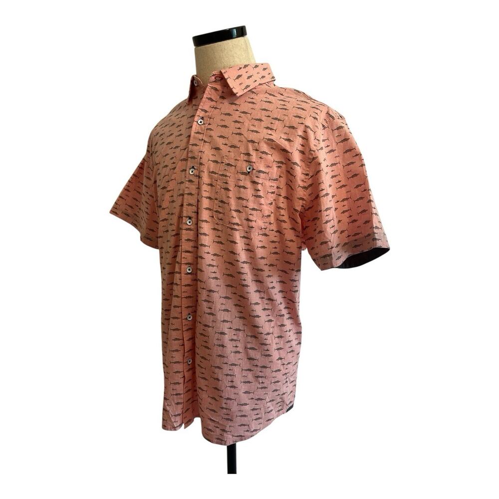 NWT Flag & Anthem Fairfax Fish Print Short Sleeve Shirt Men's Size XL Pink